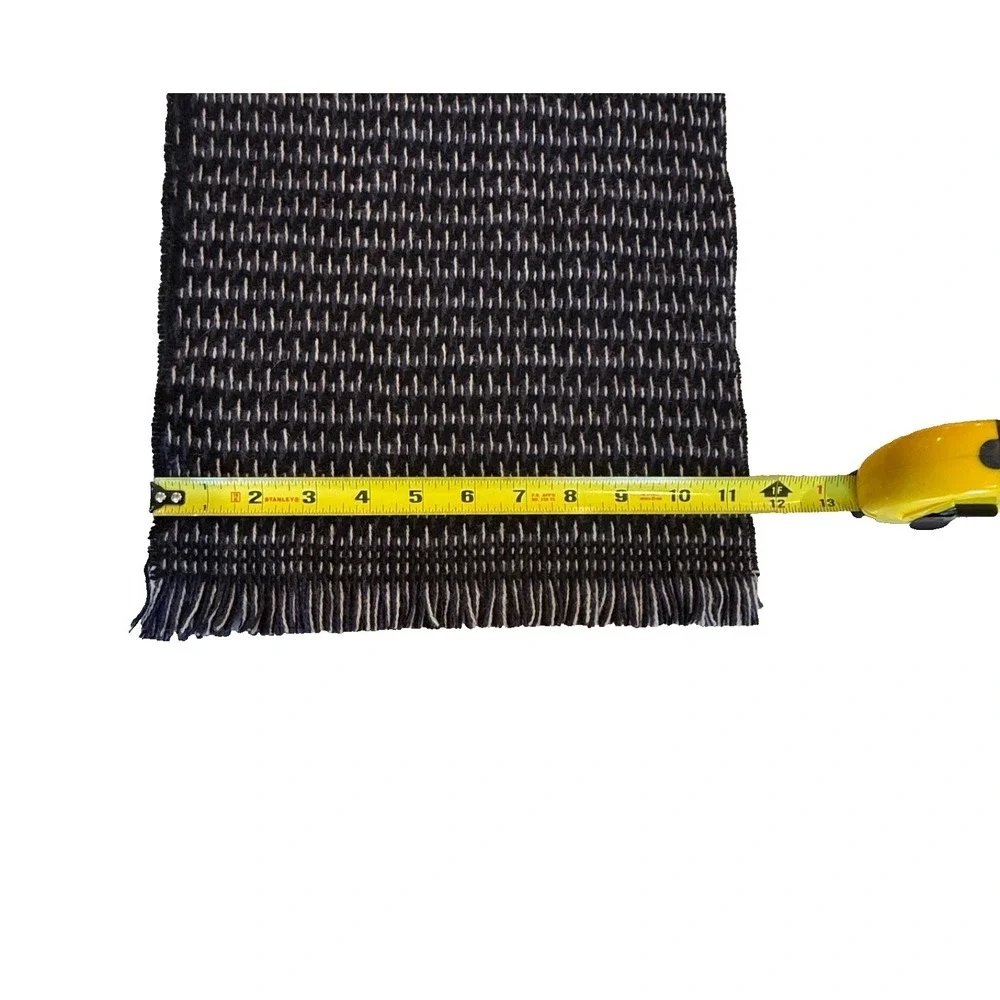 Bloomingdale's The Men's Store Cashmere/Wool Blend Neck Scarf Black/White Fringe